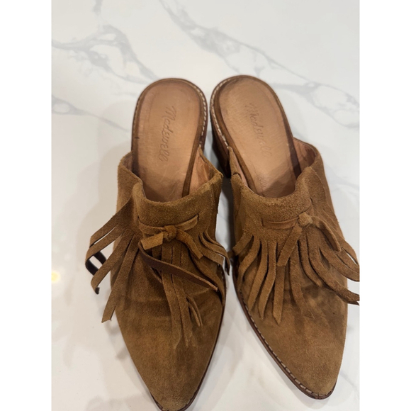 Madewell The Dani Fringe Suede Mules Size - Picture 4 of 8